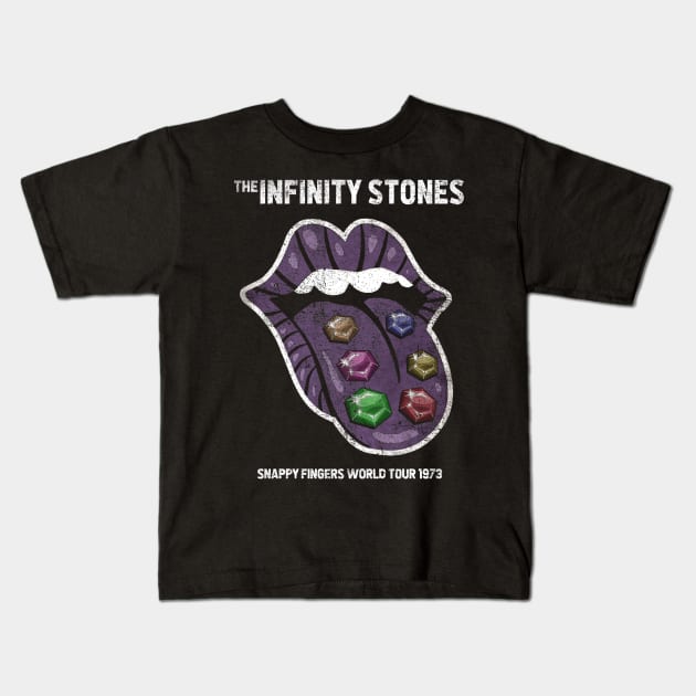 "SNAPPY FINGERS TOUR" Kids T-Shirt by joeyjamesartworx